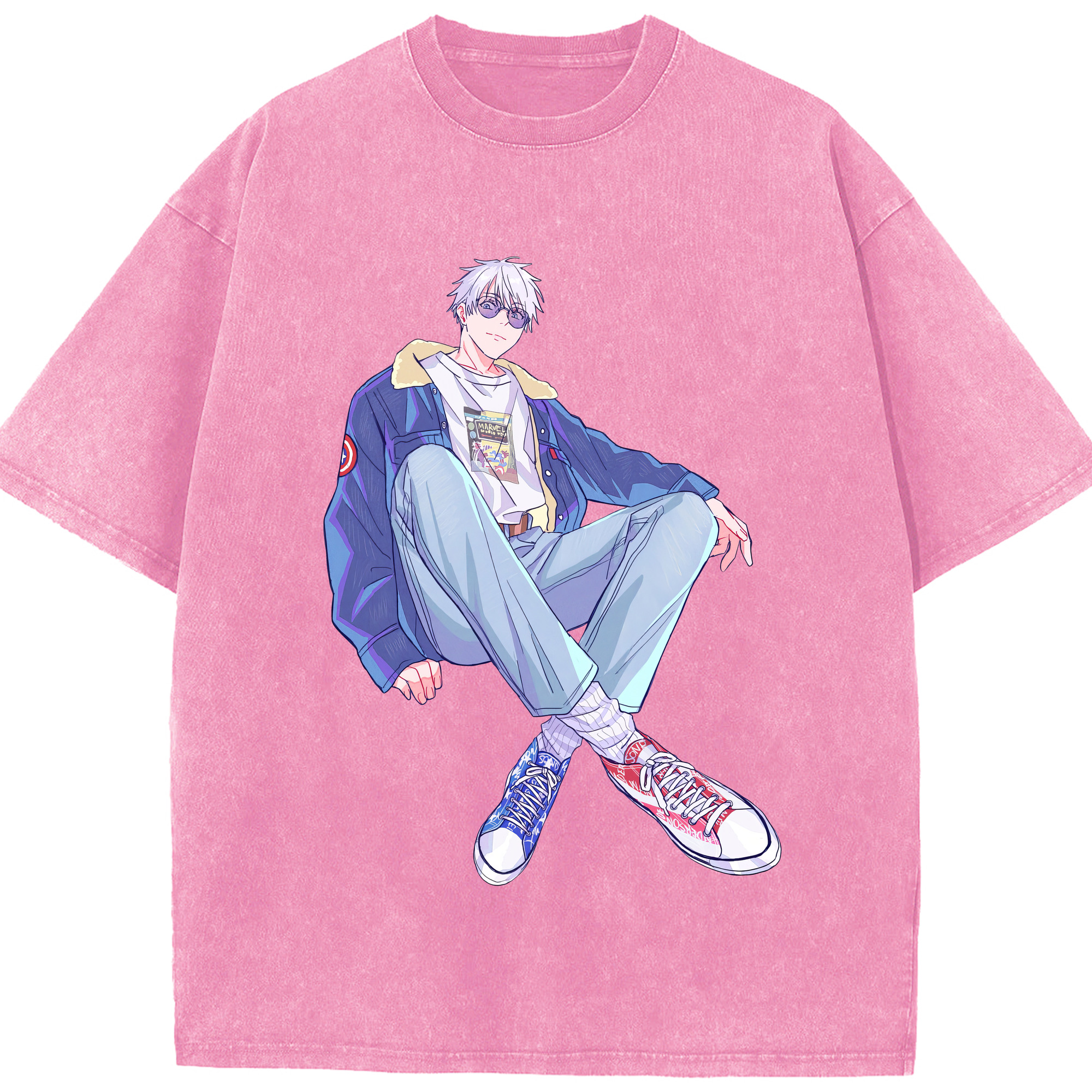 （画像用） 呪術廻戦 Jujutsu Kaisen 綿100% ヴィンテージ風 半袖Tシャツ（フロントプリント）